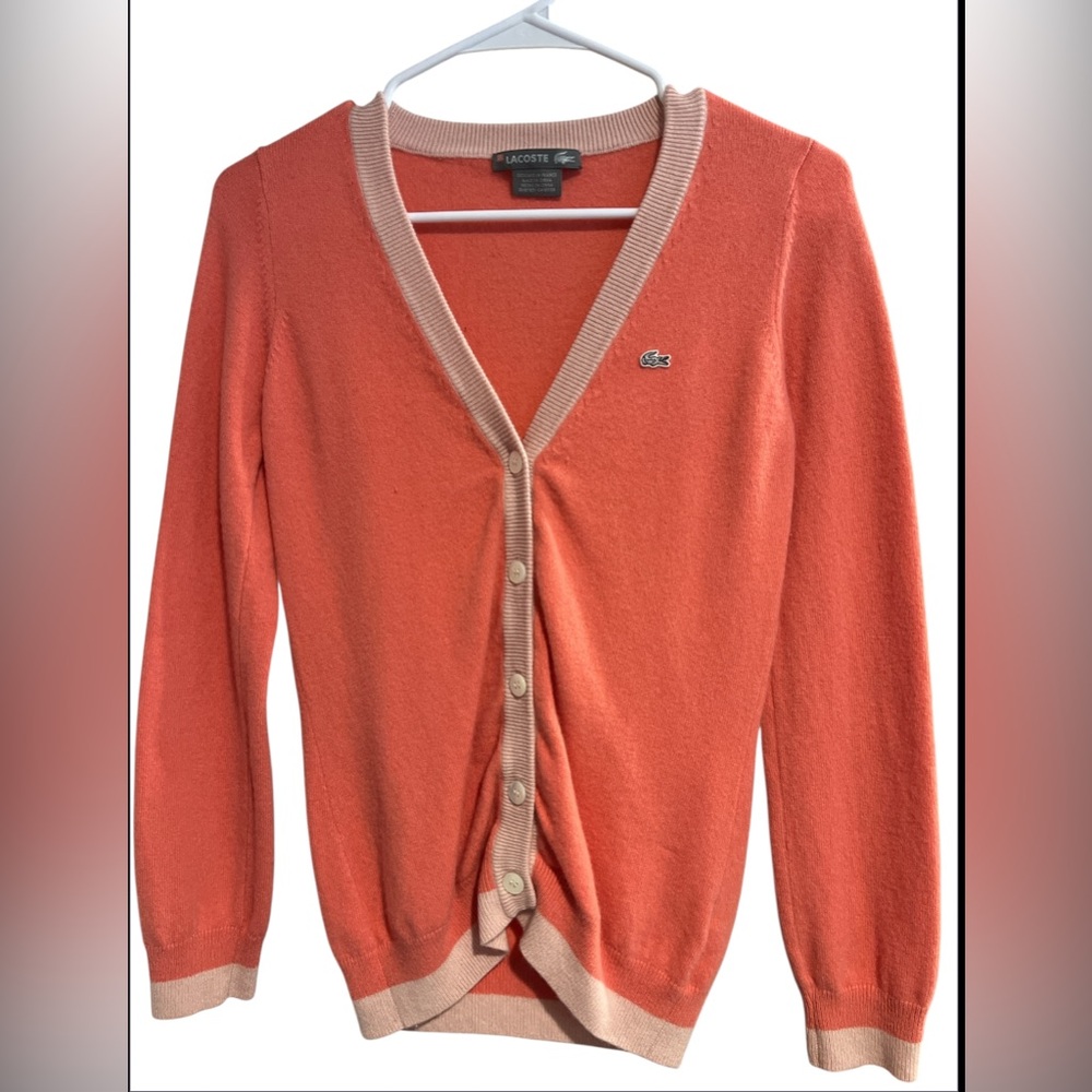 Lacoste Women's Pink Cardigan Sweater